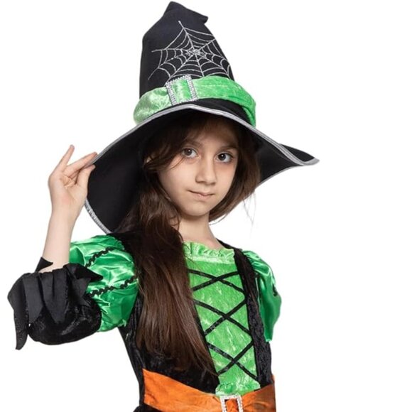 Green Witch Deluxe Costume with Hat Size S - Picture 11 of 12